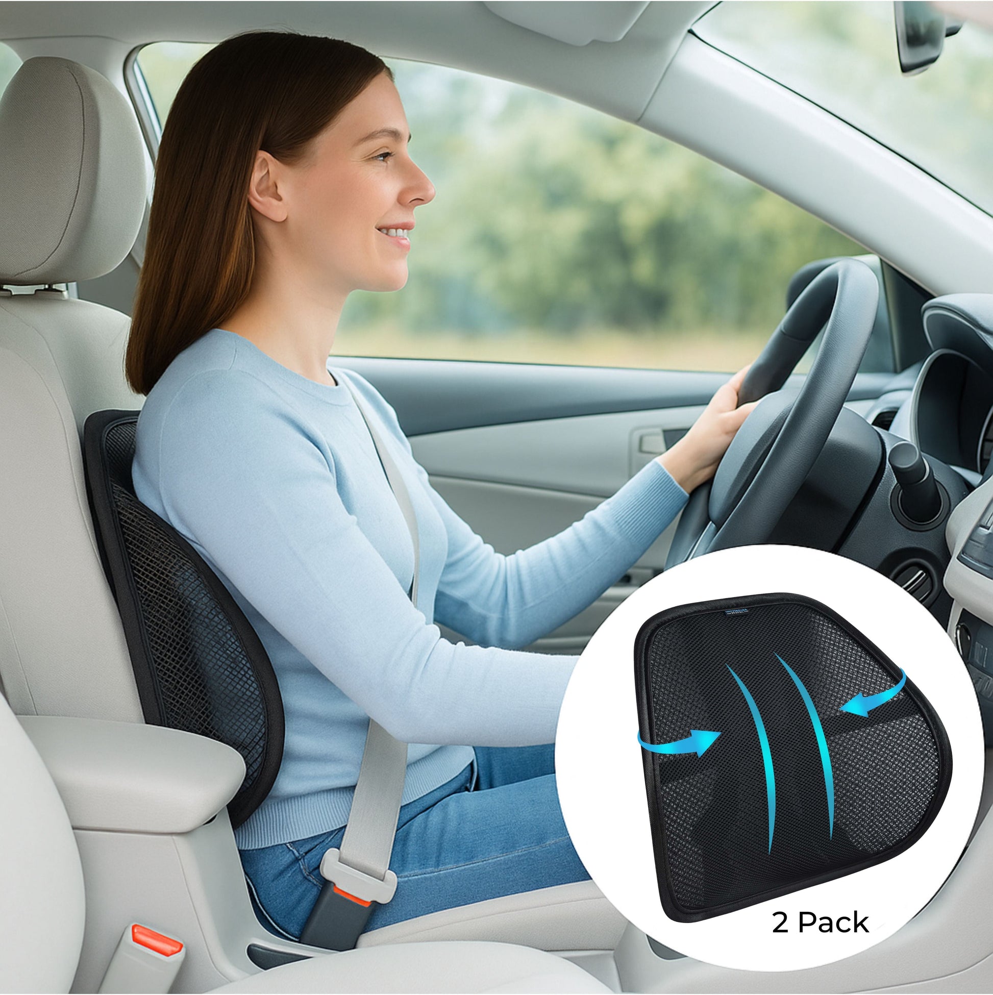 Mesh Lumbar Back Support (2 Pack) Back Support Easy Posture