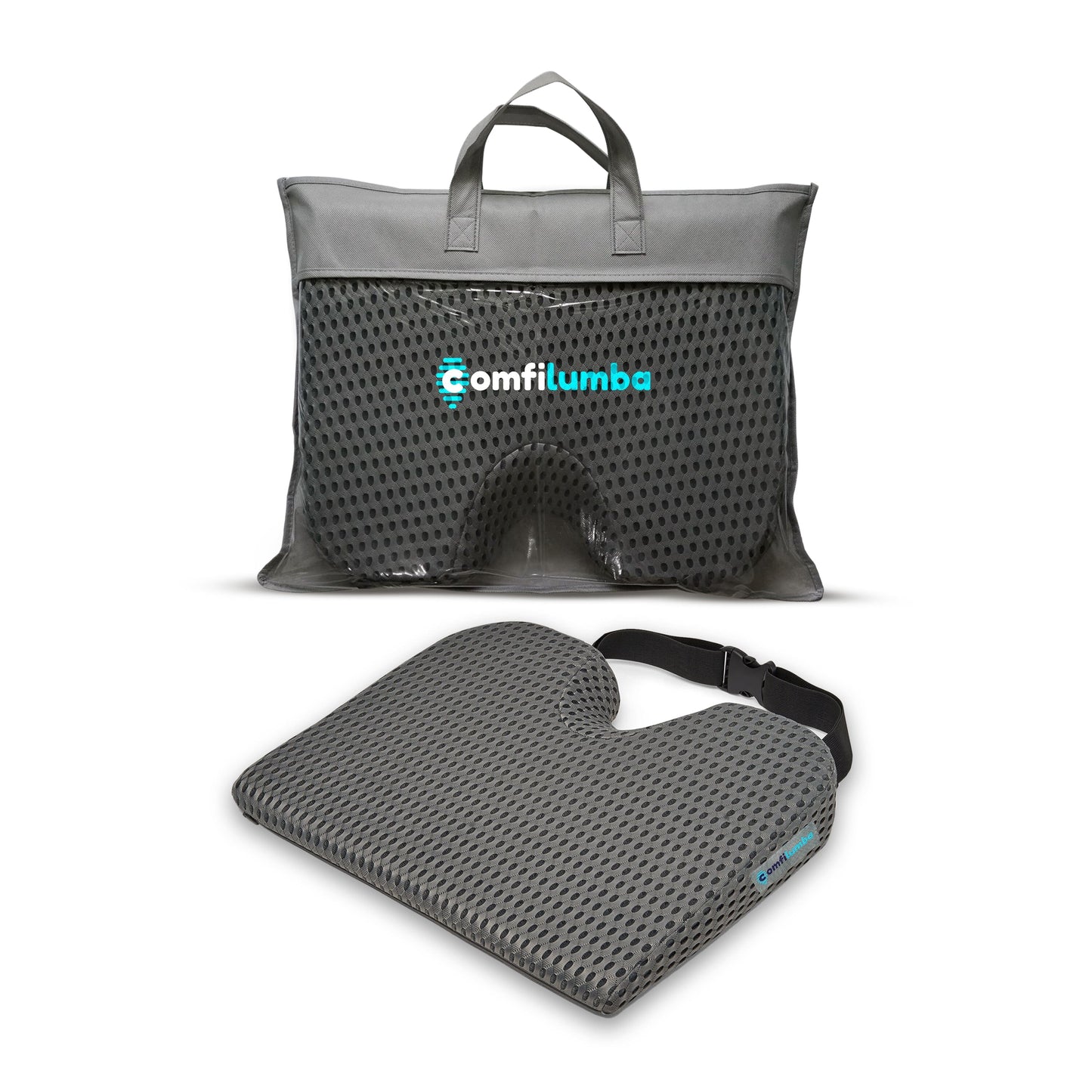 ComfiLumba Seat Cushion Seat Cushion ComfiLumba Gray Mesh Cover (extender not included)