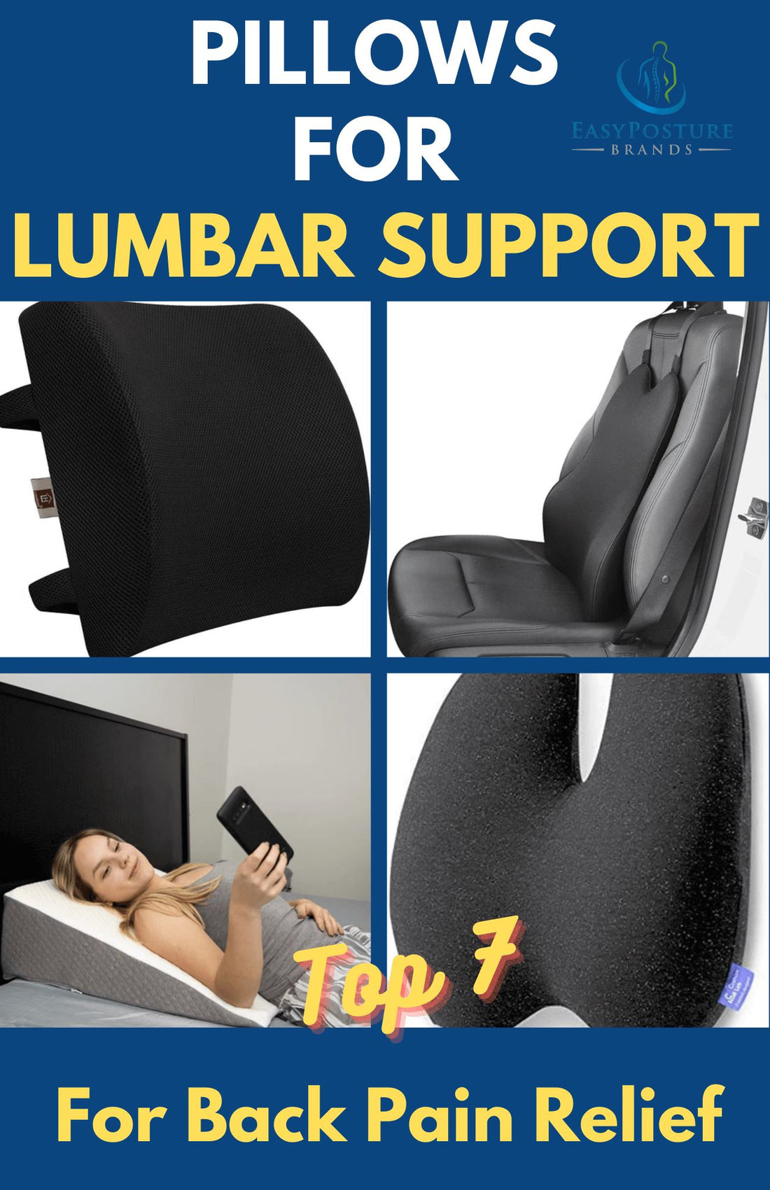 Dreamer Car Lumbar Support Pillow for Office Chair for Low Back Pain Relief  - Mini Side Wedge Shape Lumbar Pillow for Chair Comfort Your Lower Back