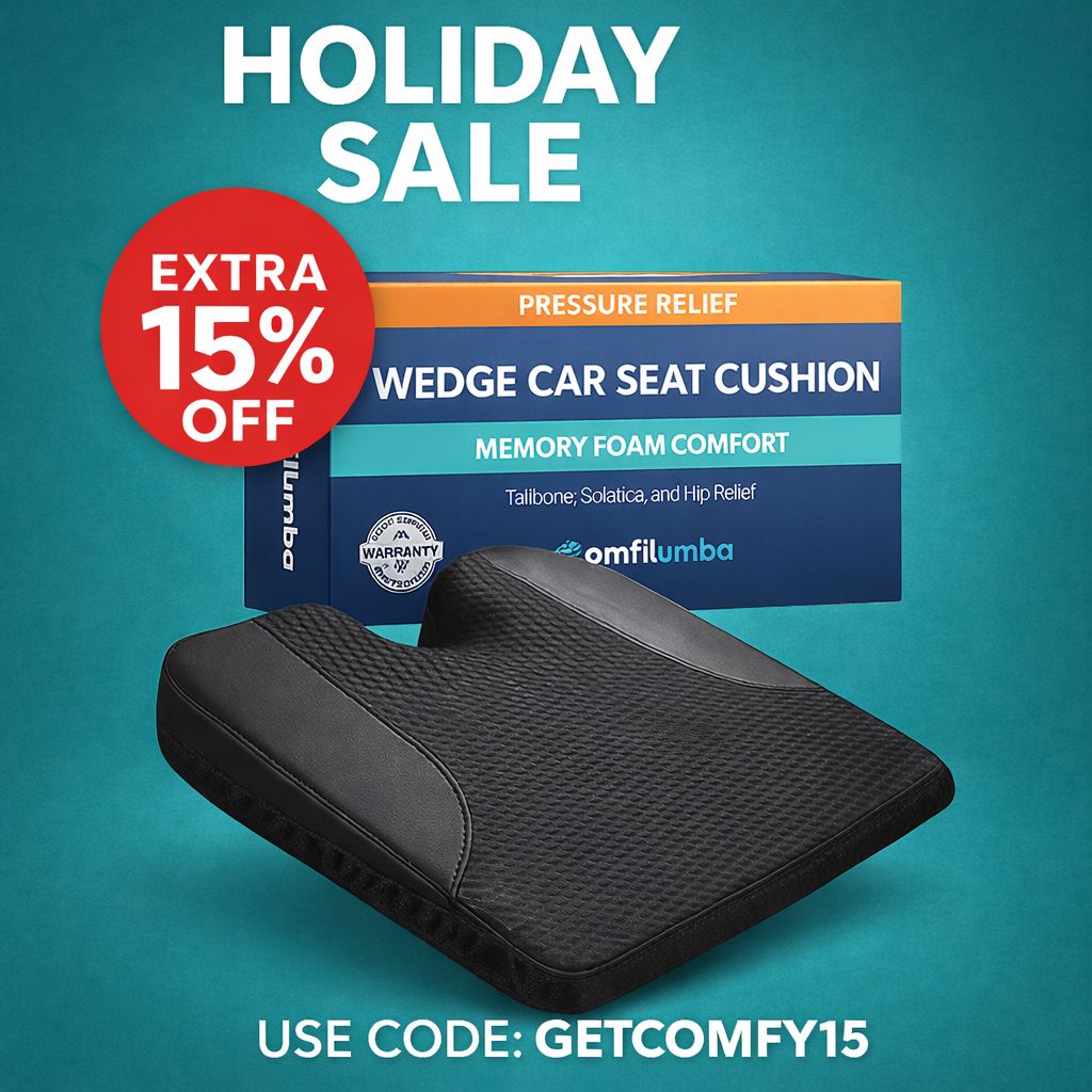 ComfiLumba Car and Truck Seat Cushion - Wedge Shaped High Density Memory Foam Seat Cushion ComfiLumba 