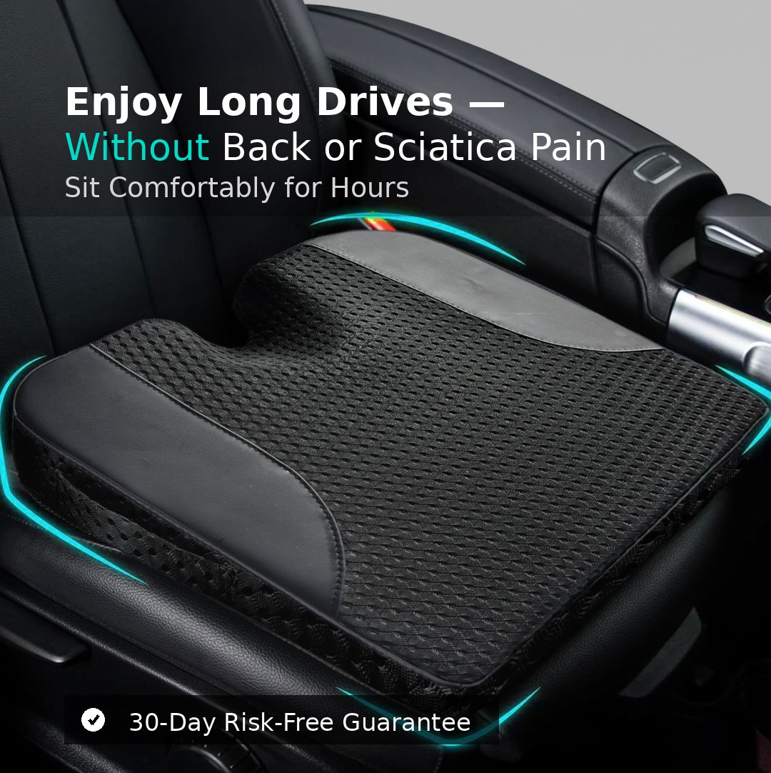 ComfiLumba Car and Truck Seat Cushion - Wedge Shaped High Density Memory Foam Seat Cushion ComfiLumba 