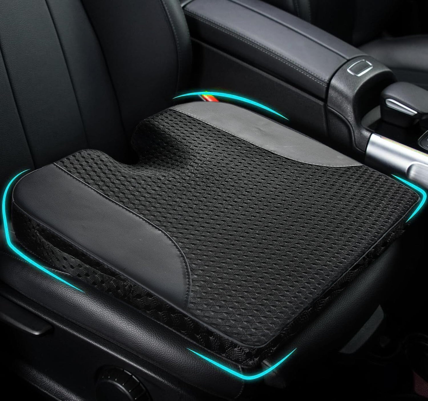 Car Seat Cushion - Wedge Shaped Gel Infused Memory Foam Seat Cushion ComfiLumba 