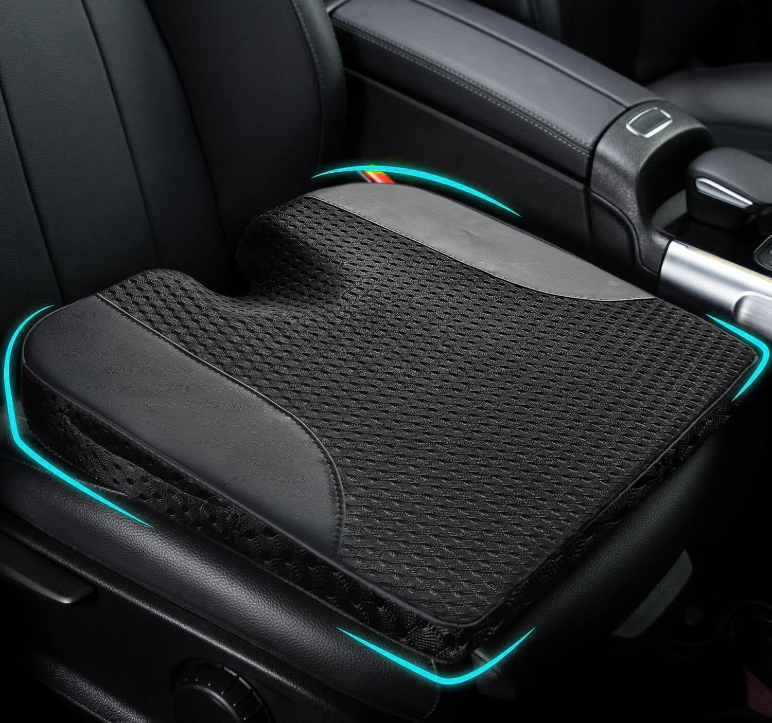 Car Seat Cushion - Wedge Shaped Gel Infused Memory Foam Seat Cushion ComfiLumba 