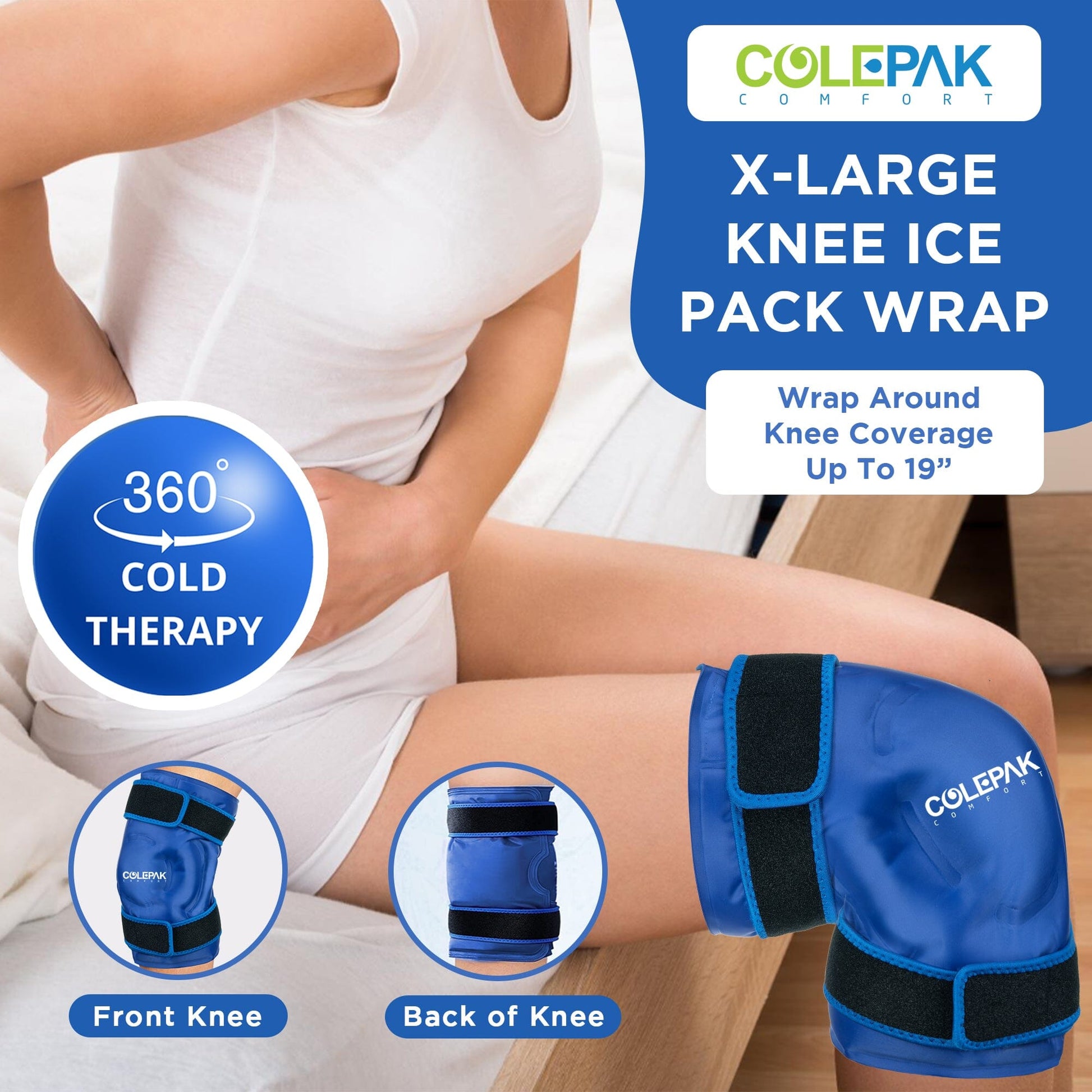 Ice Packs for Knee & Back Reusable Hot Cold Pack ColePak Comfort 