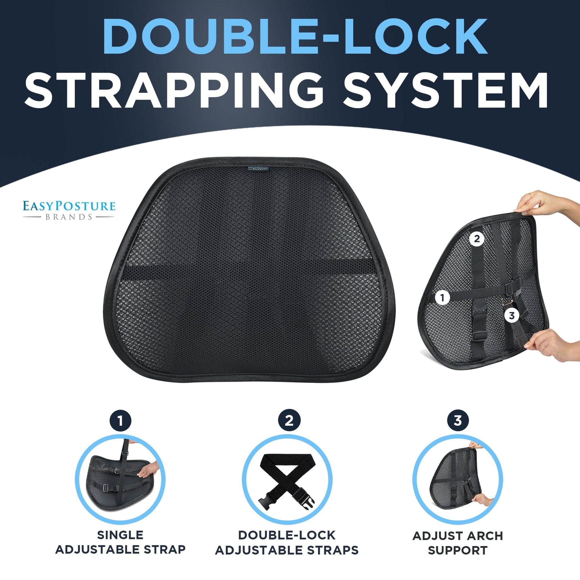 Mesh Lumbar Back Support Back Support Easy Posture 